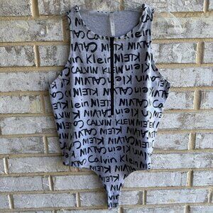 Calvin Klein Performance Activewear Sleeveless Logo Bodysuit  Women's Size XL.